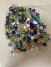 Vintage Lot Of 152 Glass Marbles Variety Of Colors And Sizes