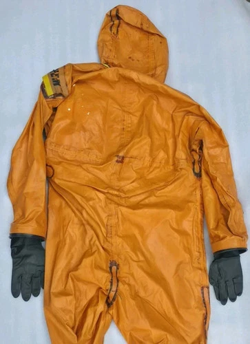 TRELLCHEM BUTYL ORANGE FULL BODY CHEMICAL SUIT SIZE-L  FOR TRELLBORG SWEEDEN image 6