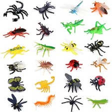 YOOHUA 24PCS Bug Toys Fake Plastic Bugs and 1.2 to 2.4 inches, Multicolored