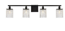 Crystal Wall Sconce Light Fixture Black for Bathroom Vanity or Dining Room 36"