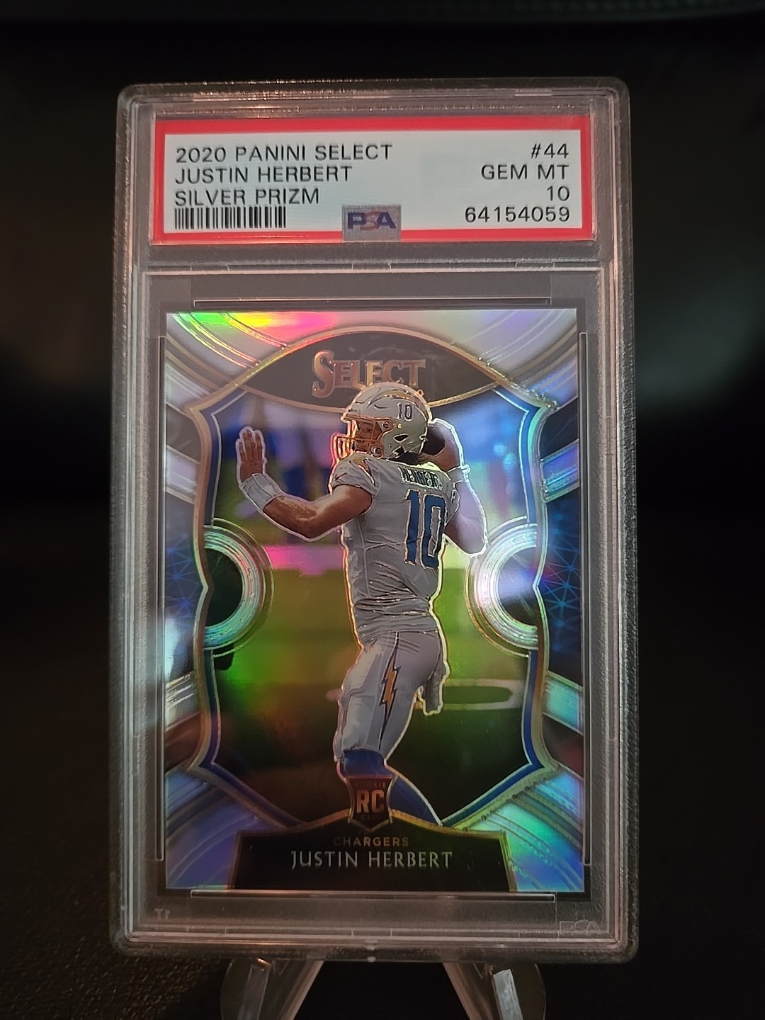 2020 Panini Select - Concourse Justin Herbert #44 Silver Prizm (RC) PSA 10