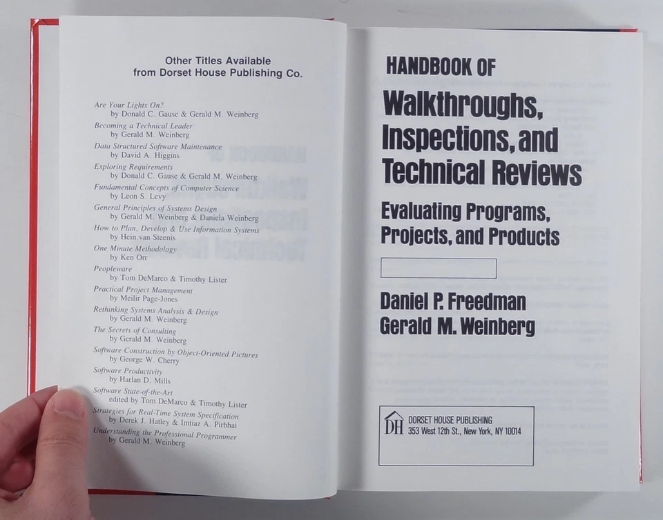 1990 HANDBOOK OF WALKTHROUGHS INSPECTIONS TECHNICAL REVIEWS software management - Image 4 of 4
