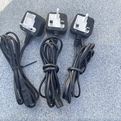 3x UK Netzkabel fig8 Stromkabel 2 Pin für Playstation 4 PS4 Slim Xbox One S/X