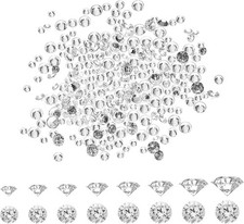 Clear Cubic Zirkonia Stein, 2400pcs 8 Größen 0.8-2.5mm Kleine lose CZ Diamant S
