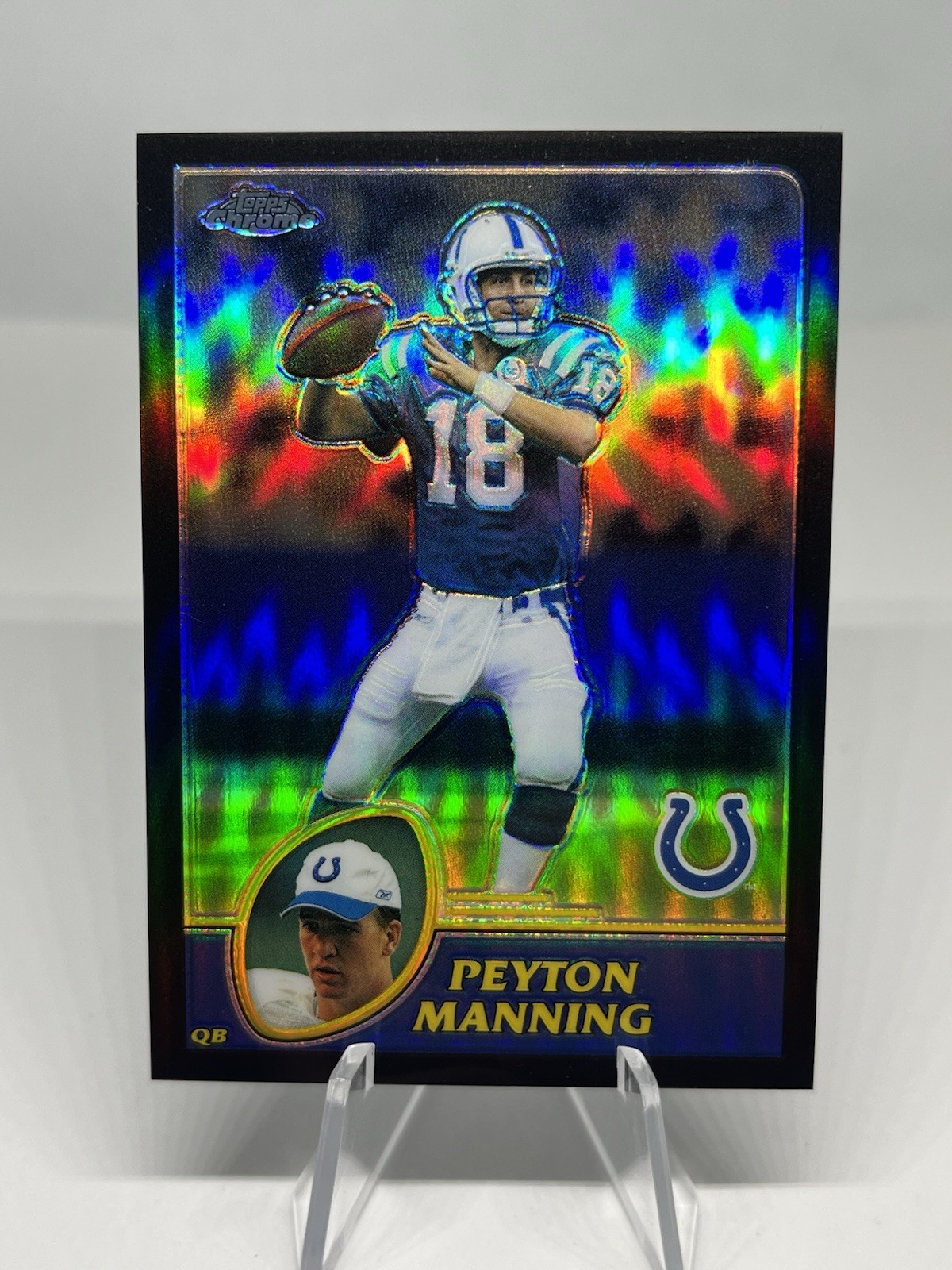 Peyton Manning 2003 Topps Chrome Black Refractor /599 Card #45 Colts