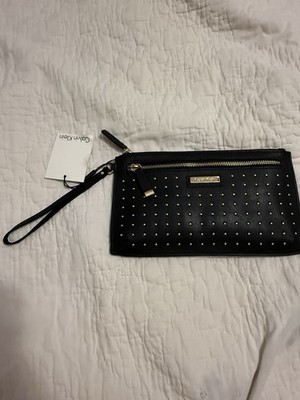 Calvin Klein Black Studded Zip Wristlet Wallet w/ Wrist Strap, Credit Card