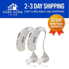 Comfortable BTE Hearing Amplifier - Discreet Digital Sound Enhancer in White