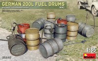 Miniart 35597 - 1/35 Wwii German 200L Fuel Drum Set - Neu