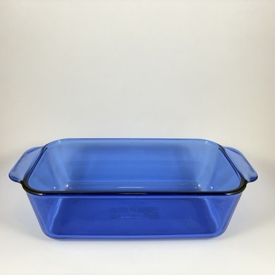 Pyrex Cobalt Blue Loaf Baking Pan Dish 213-R 1.5 QT 1.5 L 5x10 Vintage Glass
