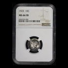 1923 10c Mercury Dime NGC MS 66 FB - Free Shipping USA