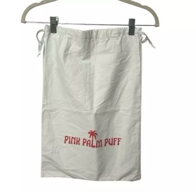 Pink Palm Puff Drawstring Duster Bag - New OS