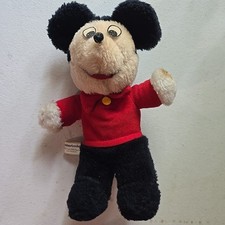 Vintage Mickey Mouse Bean Plush Walt Disney Knickerbocker 9" Red Sweater