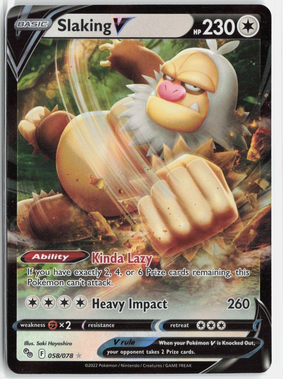 Slaking V 058/078 Pokemon GO Holo Ultra Rare NM