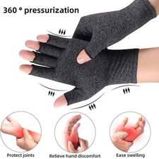 Fingerless Anti Arthritis Compression Gloves Cure Pain Relief Brace Hand Support