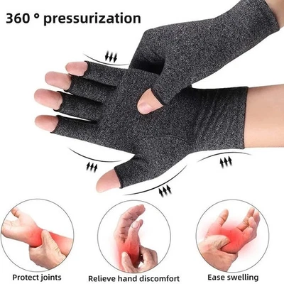 SWIFT WEAR Fingerless Anti Arthritis Compression Gloves Cure Pain Relief Brace Hand Support