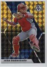 2021 Panini Mosaic Choice Black Gold Prizm 4/8 Ivan Rodriguez #31 HOF 03lu
