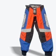 VTG 90s Sinisalo Tech Motocross Pants 2001 Red Blue Black Size 26 Riding Gear