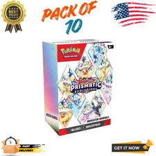 Pokémon TCG Prismatic Evolutions Booster Bundle-New Factory Sealed - Pack of 10