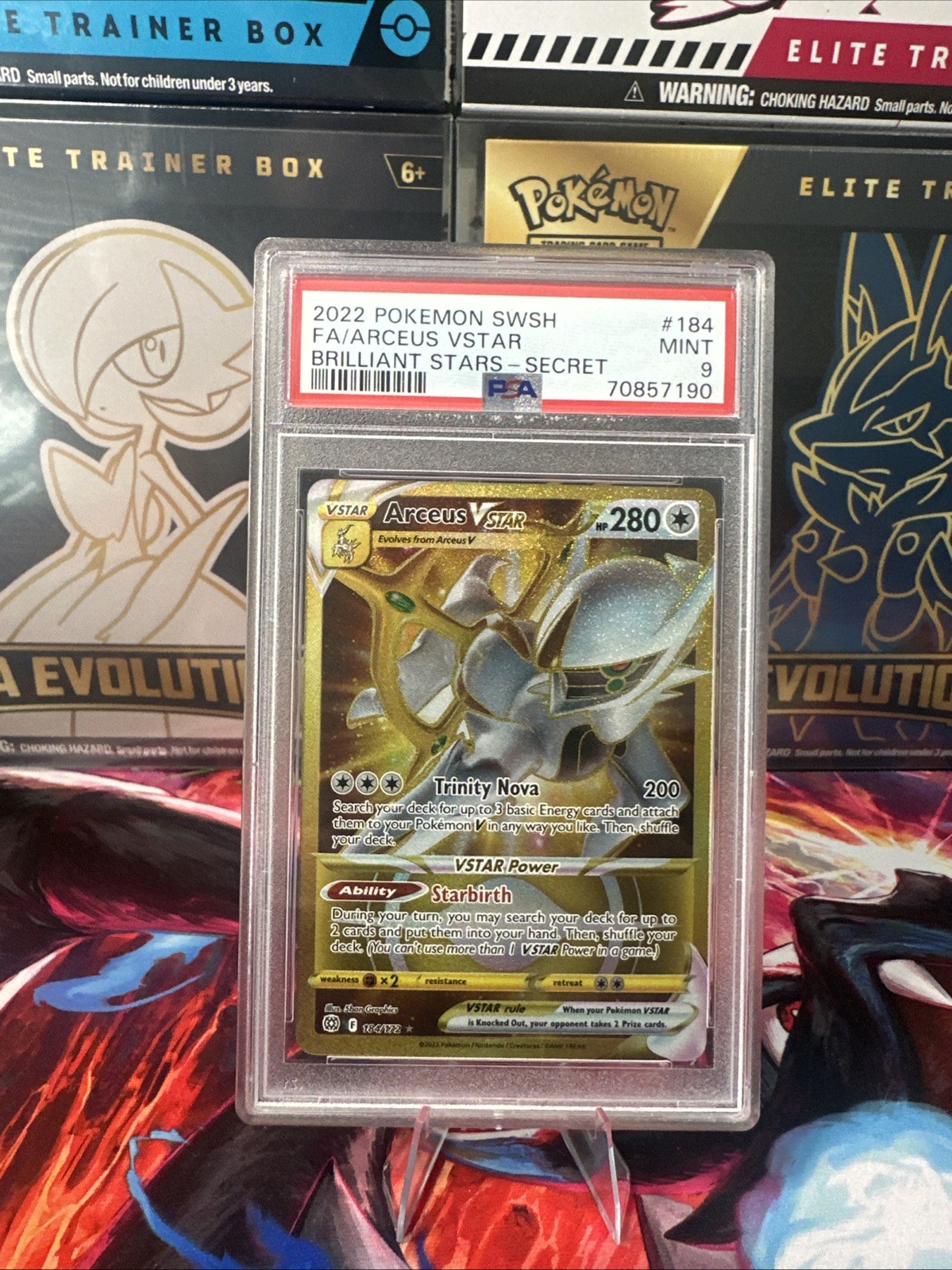 2022 POKEMON SWORD & SHIELD BRILLIANT STARS SECRET FULL ART/ARCEUS VSTAR PSA 9