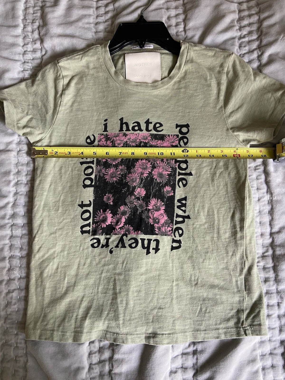MOTHER The Lil Sinful Tee in Not Polite Green Small EUC Sold Out image 10