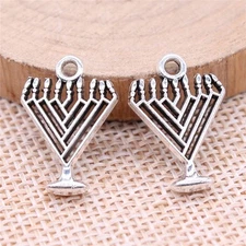 10/25PCS Antique Silver Tone CANDLEABRA, CANDLE HOLDER Charm XCS179