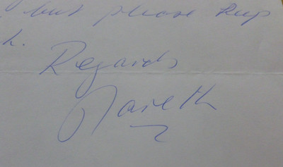 Gareth Hunt The New Avengers Upstairs Downstairs handgeschriebener signierter Brief