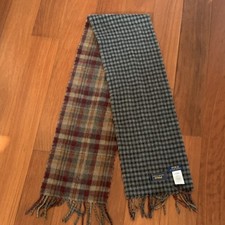 Polo Ralph Lauren Men's Reversible Plaid Wool/Nylon Fringe Scarf 168x25cm
