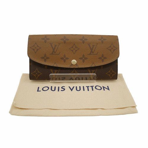 LOUIS VUITTON Portefeuille Emily Monogram Reverse M82157 Long Wallet Brown