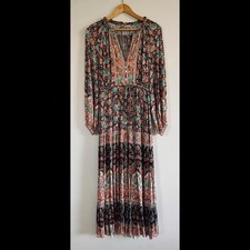 Arnhem Floral Maxi Dress Size AU 10 / US 6 Long Sleeve Boho Hippy Drawstring
