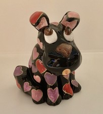 Amy Lacombe Rare Signed Whimsiclay Dog With Hearts