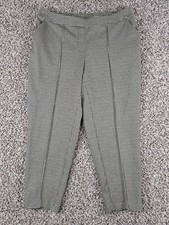 Nine West Womens Sz XL Pull On Slim Leg Cropped Dress Pants Beige Houndstooth