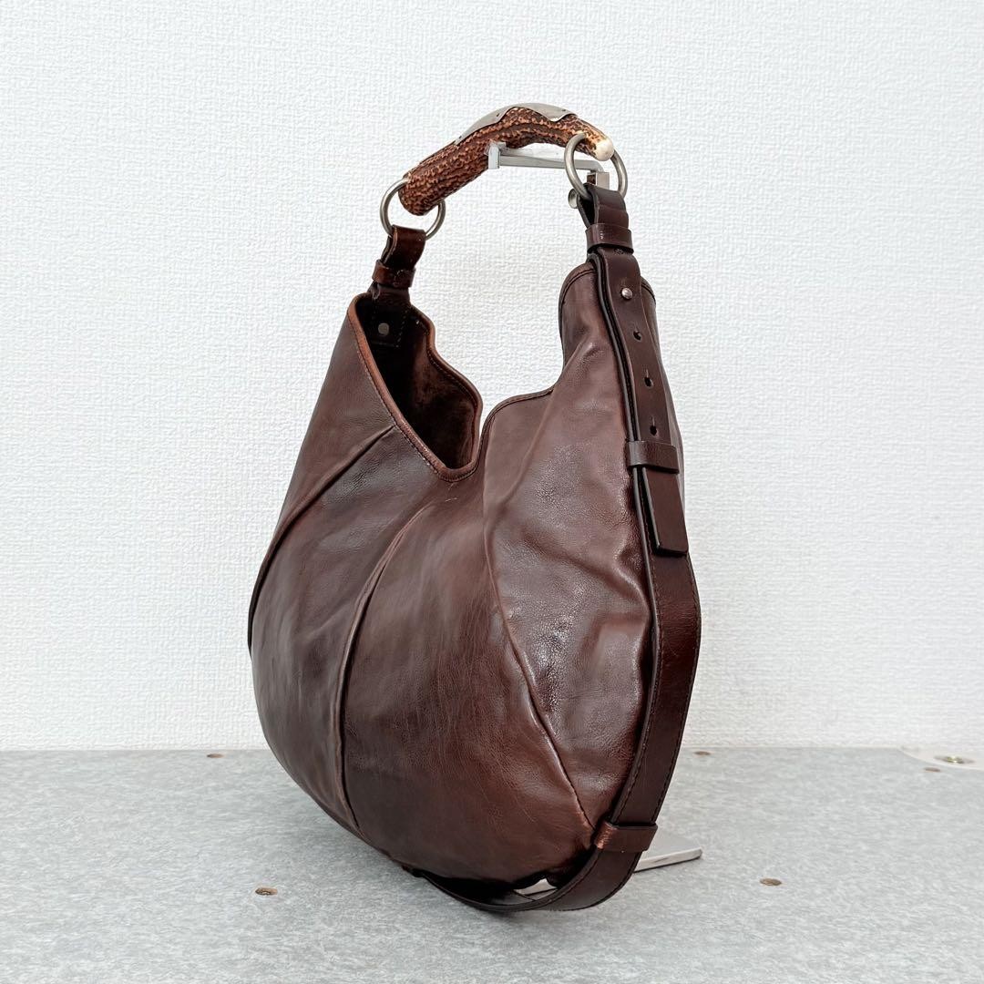 Borsa Yves Saint Laurent Mombasa in pelle marrone 22 cm anni 2000 con sacchetto antipolvere Docs