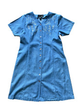 Women's Jean Dress Size PL V Neck Modest Cottagecore Prairie Western Maternity