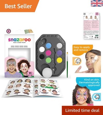Komplettes Gesichtsfarben-Set - 8 Farbpaletten mit Anleitung, Pinsel & Schwamm enthalten
