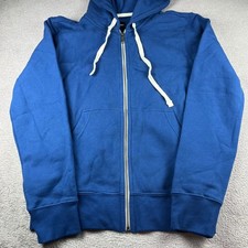American Giant Mens Classic Full Zip Hoodie Blue Fleece Sweatshirt Made in USA S