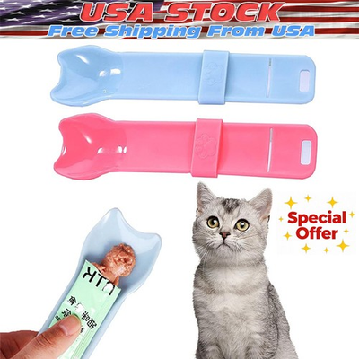 #ad Cat Strip Feeder Kitten Feeding Treat Squeeze Lickable Snack Spoon $2.53