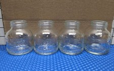Lot of 4 Baby Bottles 4 oz Clear Glass Vintage Infant Formula Kerr/Wyeth Type