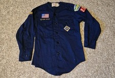 Official Boy Scout Of America Blue Cub Scout Long Sleeve Shirt Boys 15"x23 Sze 8
