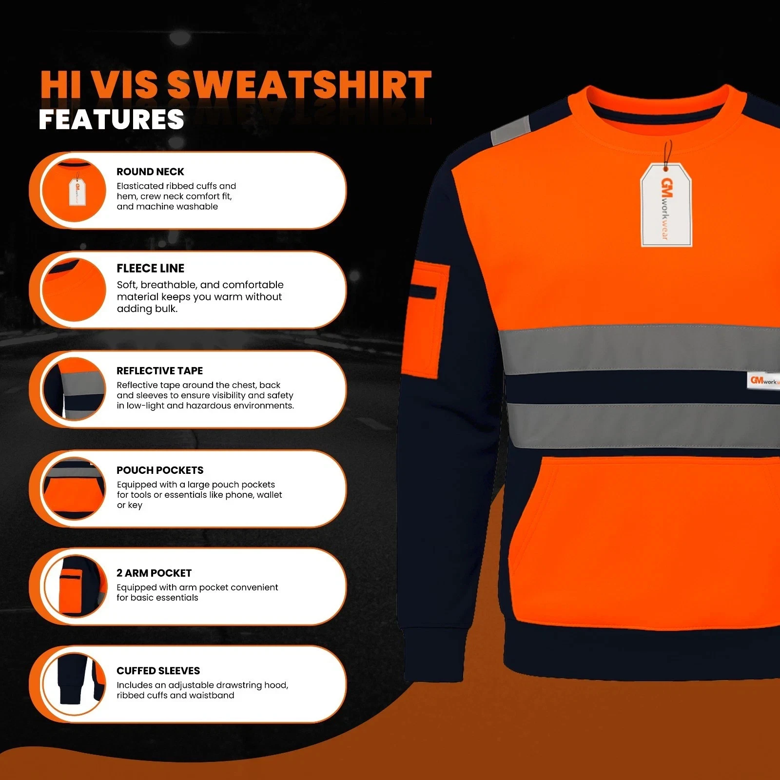 Additional supplied crew-neck sweatshirt product view 5