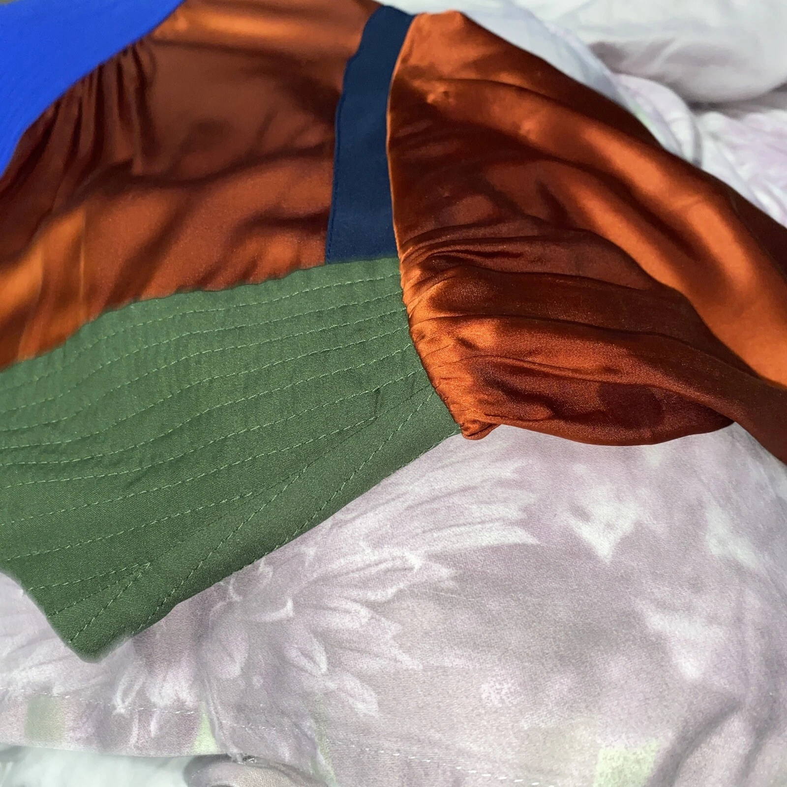 Abito avvolgente Tory Burch multicolore colorblock seta raso manica lunga leggi descrizione