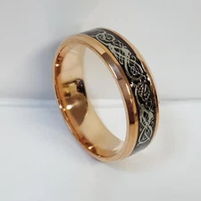 FASHION RING TUNGSTEN WEDDING BAND 8MM FIBER GEAR CARBIDE Men/Women Size 6-13#37