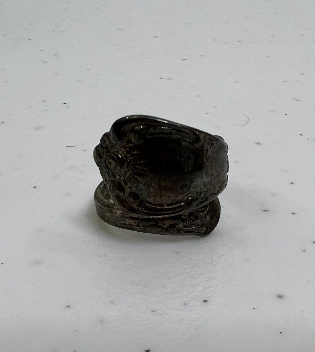 Spoon Ring Wrap Silverware Silver Tone Oneida 4.5… - image 1