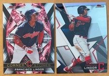 2018 Topps Finest Francisco Lindor Base + Finest Cornerstones Cleveland Indians
