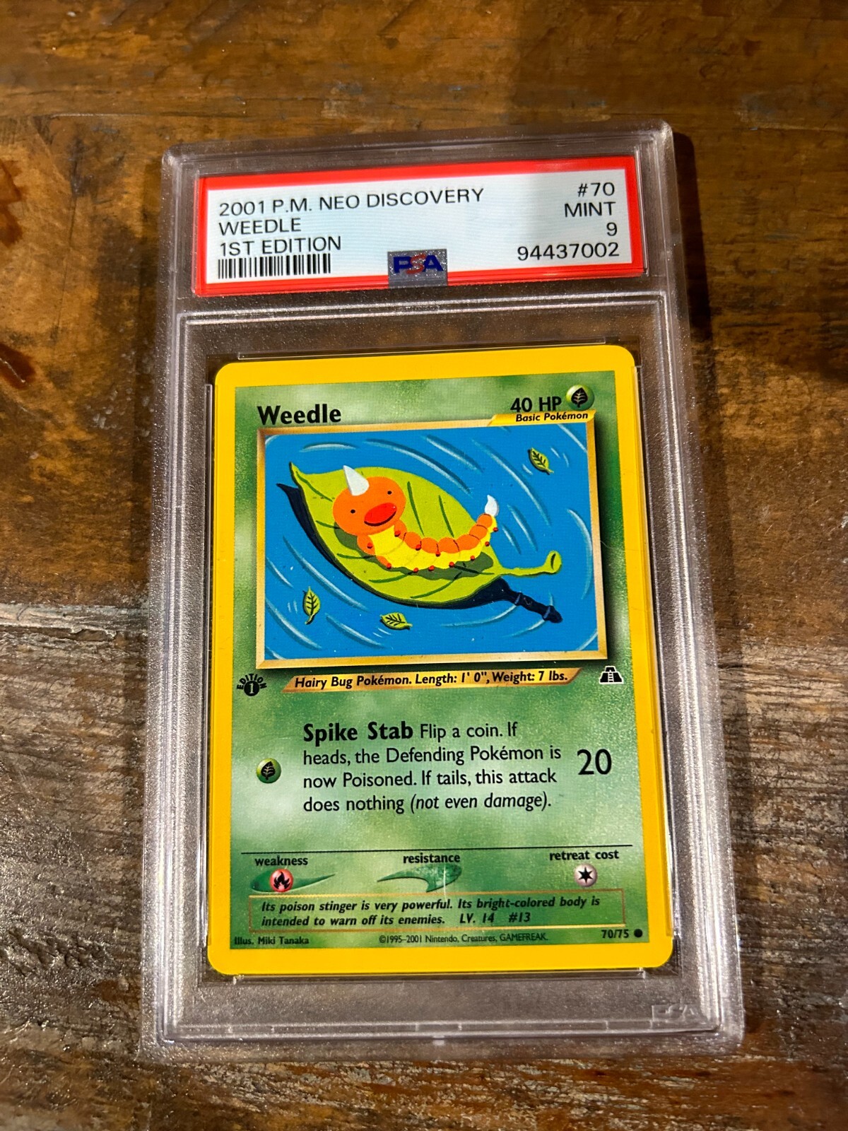 Pokemon 2001 Neo Discovery 1ST Edition WEEDLE #70 PSA 9 Mint RARE