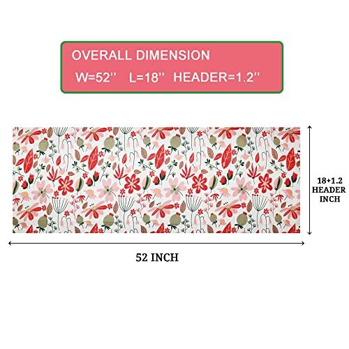 2 Pack Floral Kitchen Window Valance Pink Farmhouse Country Rod Pocket Flower - Bild 2 von 7
