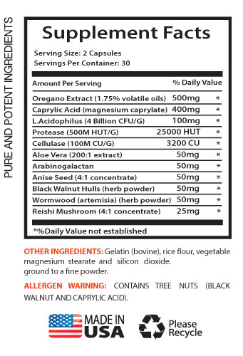 CANDIDA AWAY Probiotic Pure Herbc Detox & Skin Cleanser 3 Bottles-180 Capsules - Picture 2 of 2