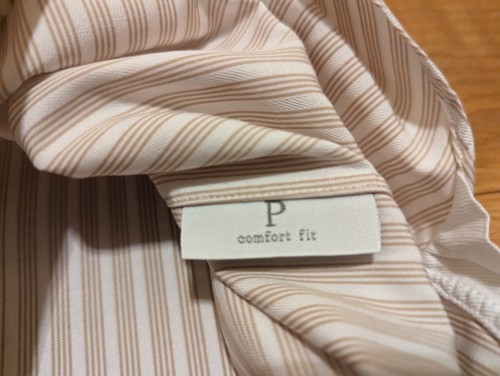 Ermengildo Zegna Beige Striped Button Down Dress Shirt Cotton 41 16 Comfort Fit - Picture 6 of 9