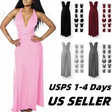 USboutiquechic Womens Elegant Off-Shoulder Knot Front Ribbed Bodycon Dress