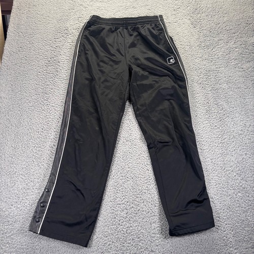 Vintage And1 Track Pants Mens Medium Black Polyester Stretch Loose Fit