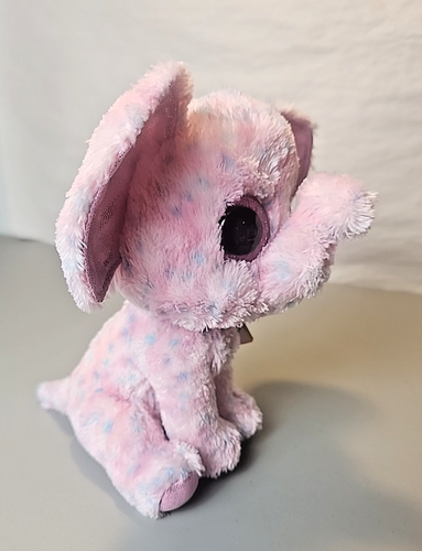 Ty Beanie Boos ELLIE rosa Elefant 6 Zoll Plüschtier Stofftier Spielzeug Glitzeraugen süß - Bild 4 von 8